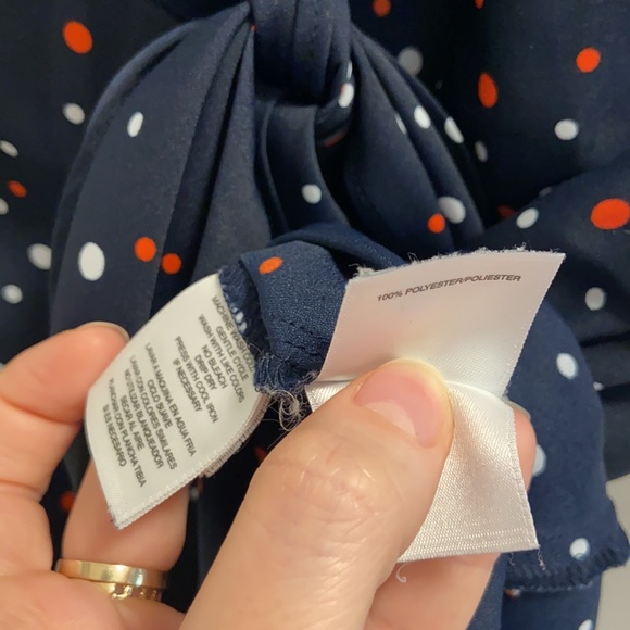 Anne Klein Pussycat Bow polka dot blouse - Picture 5 of 7